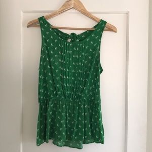 Anthro Kelly Green Sparrow Peplum Top